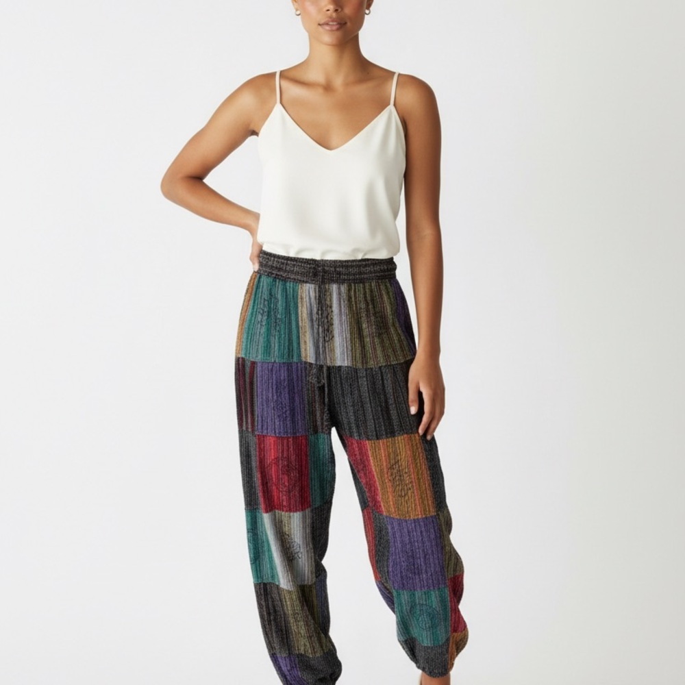 Rising International Multicolor Patchwork Boho Hi… - image 1